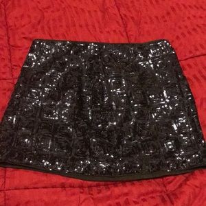 Dark navy/almost black sequin skirt